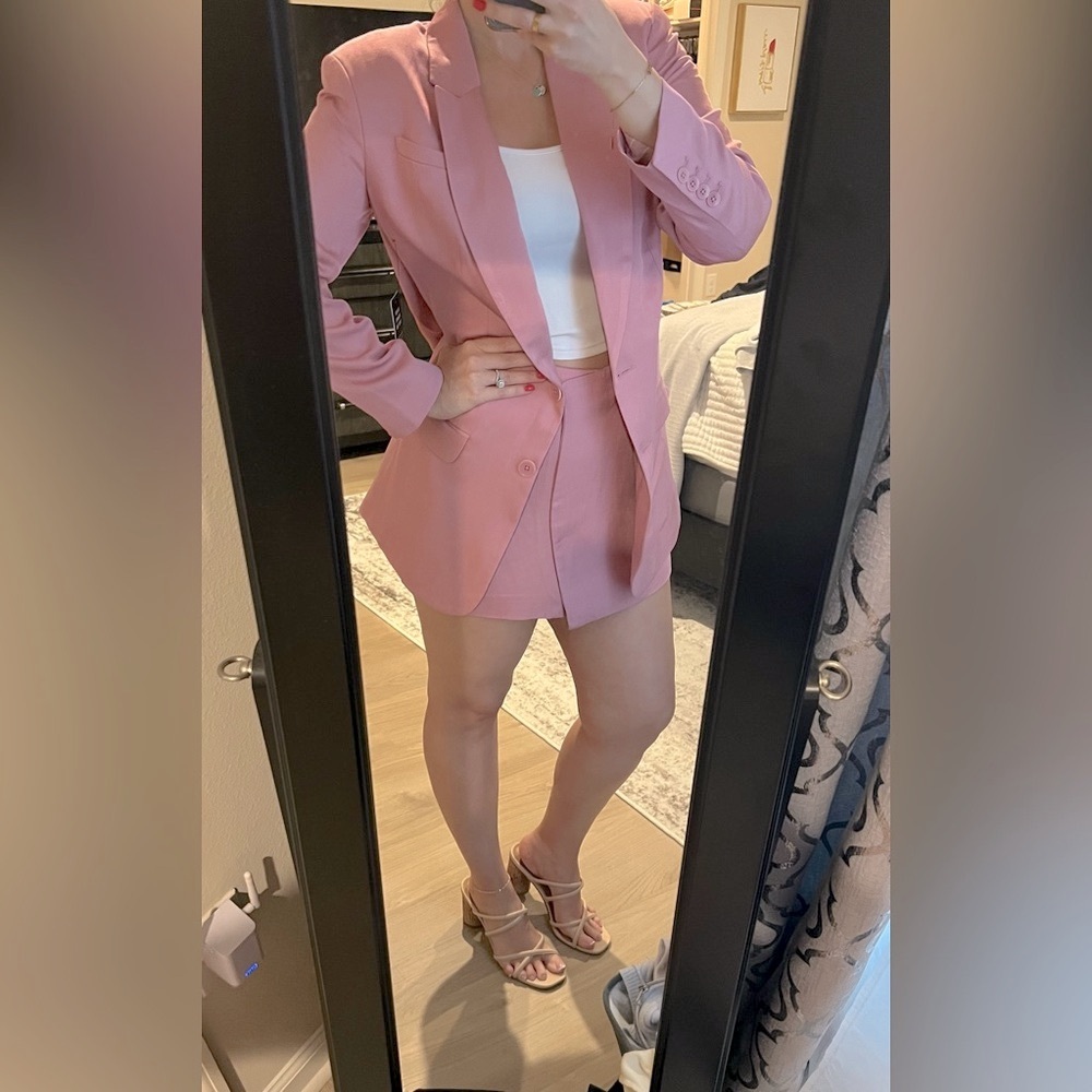 Express Oversized Pink Boyfriend Blazer NWT